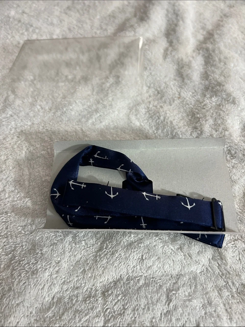 Tytus Tied Navy Anchor Patterned kids/Mens Bow Tie with silver anchor emblem